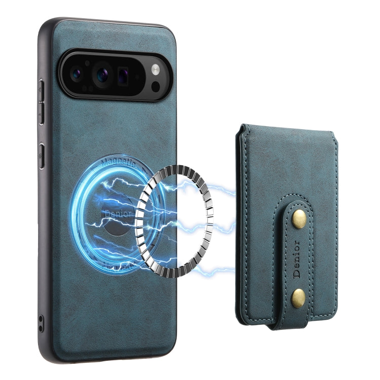 For Google Pixel 9 Pro Denior D14 NK Retro Pattern MagSafe Magnetic Card Holder Leather Phone Case