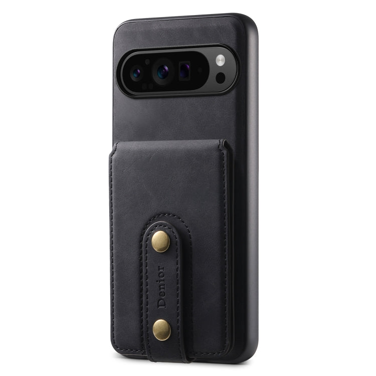 For Google Pixel 9 Pro Denior D14 NK Retro Pattern MagSafe Magnetic Card Holder Leather Phone Case