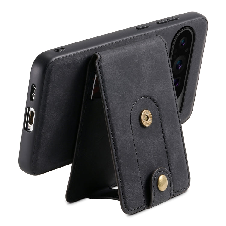 For Google Pixel 9 Pro Denior D14 NK Retro Pattern MagSafe Magnetic Card Holder Leather Phone Case