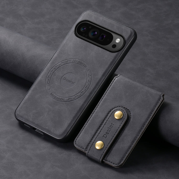 For Google Pixel 9 Pro Denior D14 NK Retro Pattern MagSafe Magnetic Card Holder Leather Phone Case
