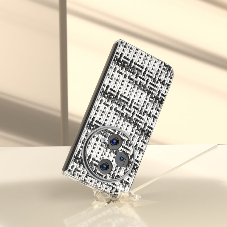 For OPPO Find N3 Colorful Rhombic Texture Transparent Frame PU Phone Case