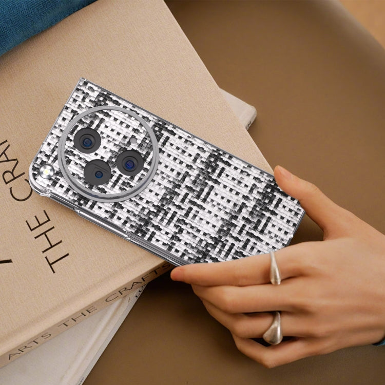 For OPPO Find N3 Colorful Rhombic Texture Transparent Frame PU Phone Case