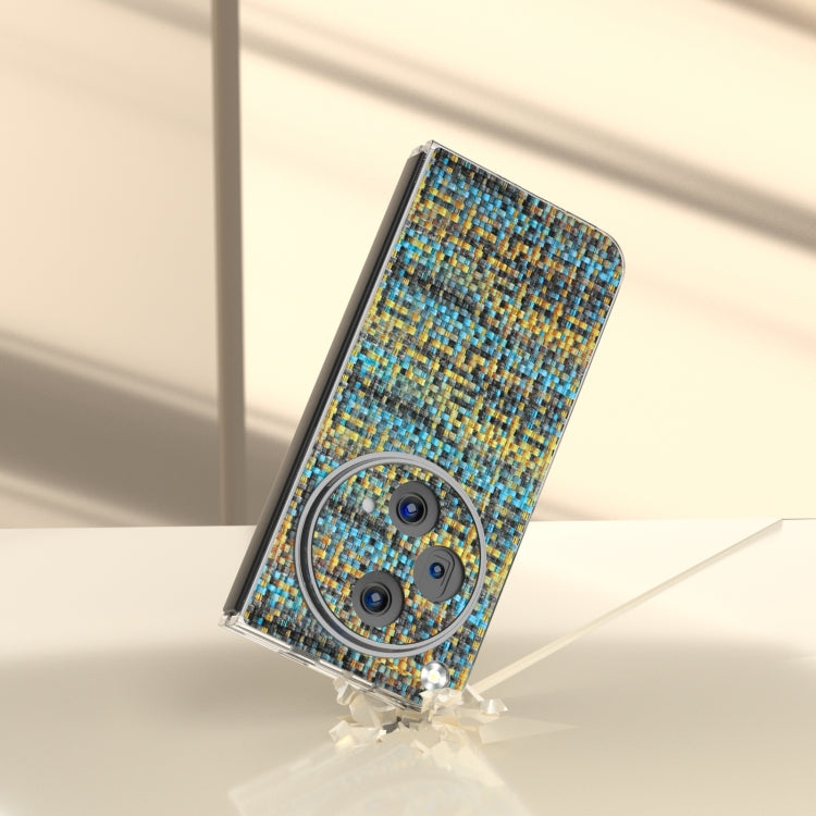 For OPPO Find N3 Colorful Rhombic Texture Transparent Frame PU Phone Case