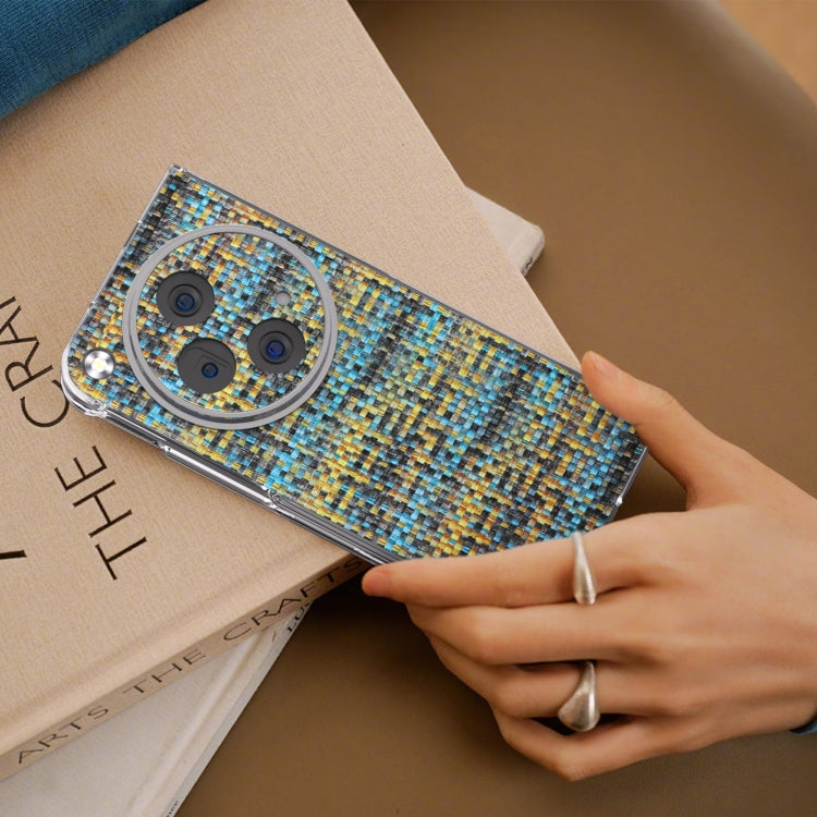 For OPPO Find N3 Colorful Rhombic Texture Transparent Frame PU Phone Case
