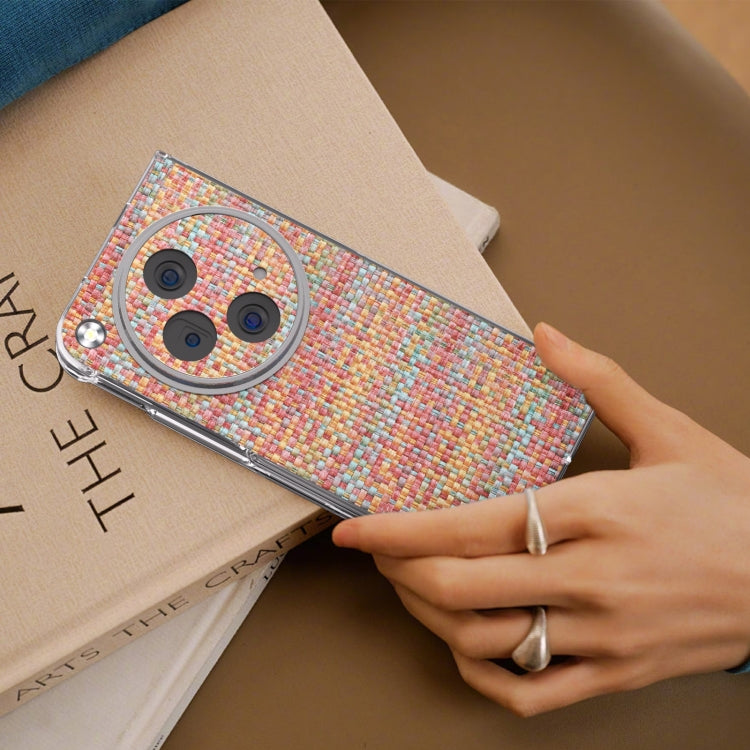 For OPPO Find N3 Colorful Rhombic Texture Transparent Frame PU Phone Case