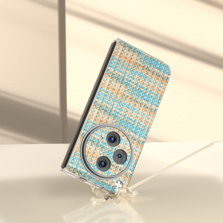 For OPPO Find N3 Colorful Rhombic Texture Transparent Frame PU Phone Case