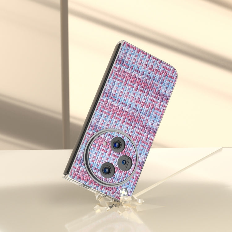 For OPPO Find N3 Colorful Rhombic Texture Transparent Frame PU Phone Case