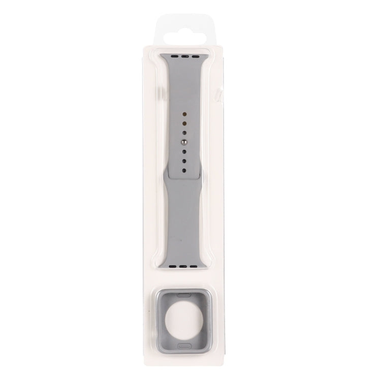 For Apple Watch Series 6 & SE & 5 & 4 44mm Silicone Watch Band + Watch Protective Case Set