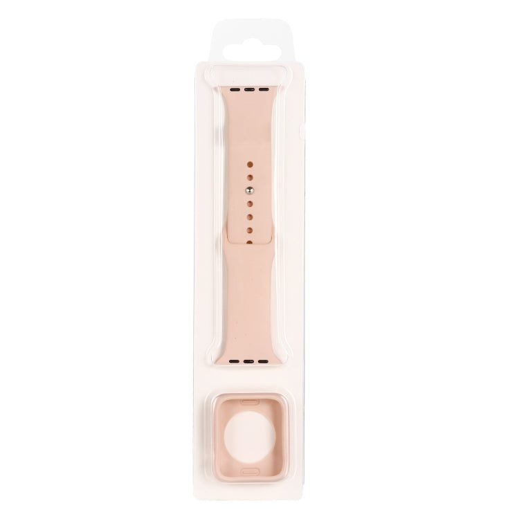 For Apple Watch Series 6 & SE & 5 & 4 44mm Silicone Watch Band + Watch Protective Case Set