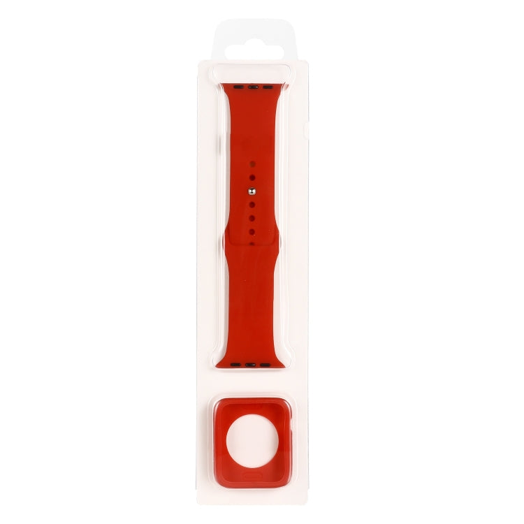 For Apple Watch Series 6 & SE & 5 & 4 44mm Silicone Watch Band + Watch Protective Case Set