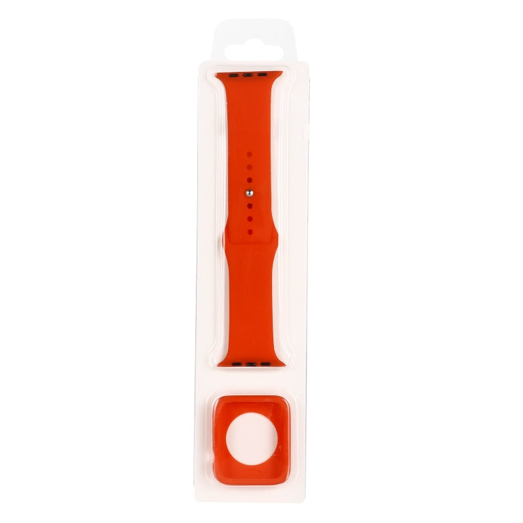 For Apple Watch Series 6 & SE & 5 & 4 44mm Silicone Watch Band + Watch Protective Case Set