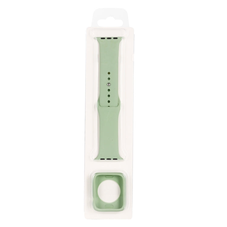 For Apple Watch Series 6 & SE & 5 & 4 40mm Silicone Watch Band + Watch Protective Case Set