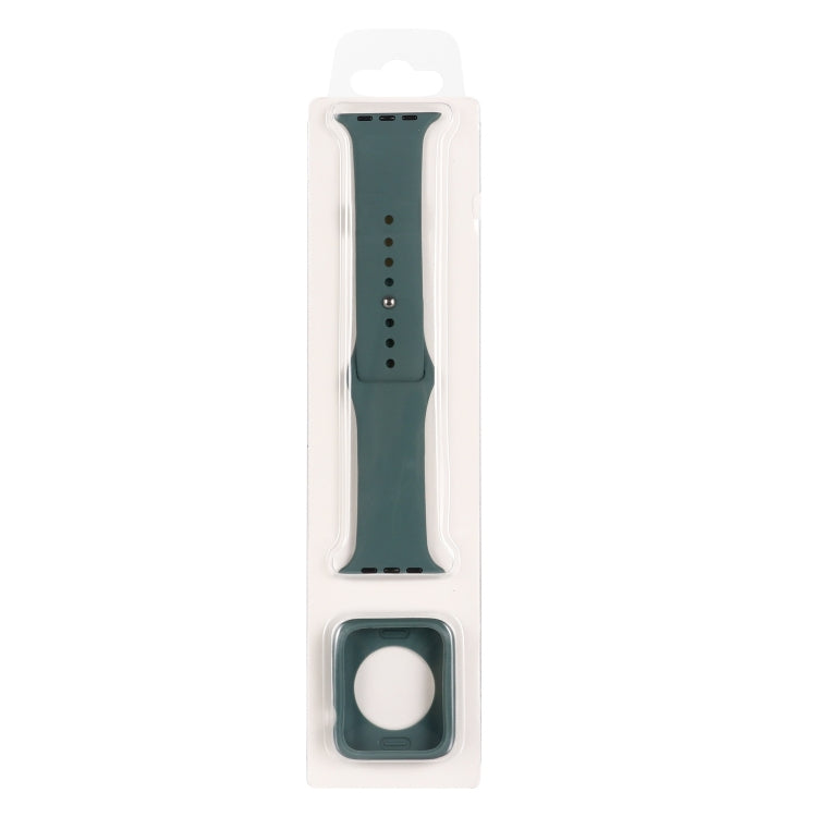 For Apple Watch Series 6 & SE & 5 & 4 40mm Silicone Watch Band + Watch Protective Case Set