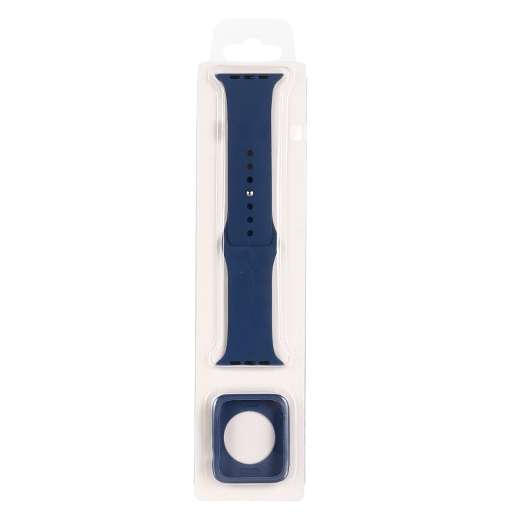 For Apple Watch Series 6 & SE & 5 & 4 40mm Silicone Watch Band + Watch Protective Case Set