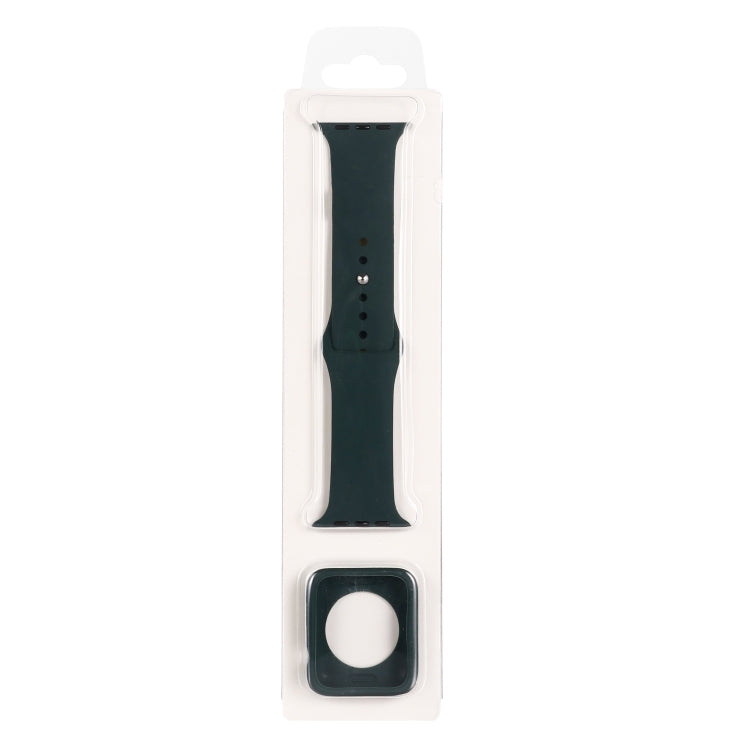 For Apple Watch Series 6 & SE & 5 & 4 40mm Silicone Watch Band + Watch Protective Case Set