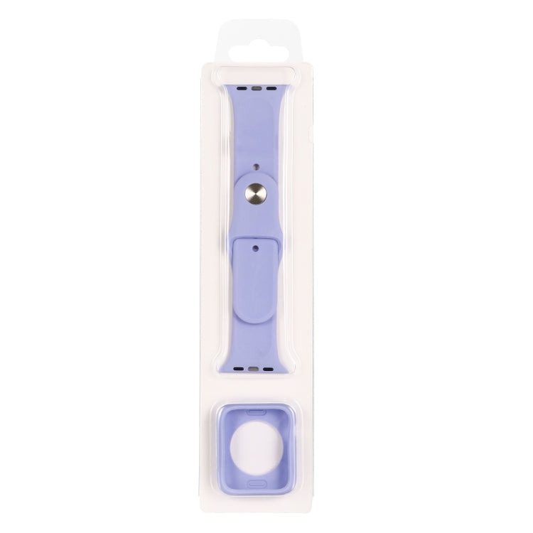 For Apple Watch Series 6 & SE & 5 & 4 40mm Silicone Watch Band + Watch Protective Case Set