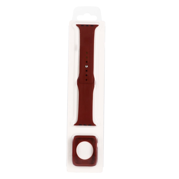 For Apple Watch Series 6 & SE & 5 & 4 40mm Silicone Watch Band + Watch Protective Case Set