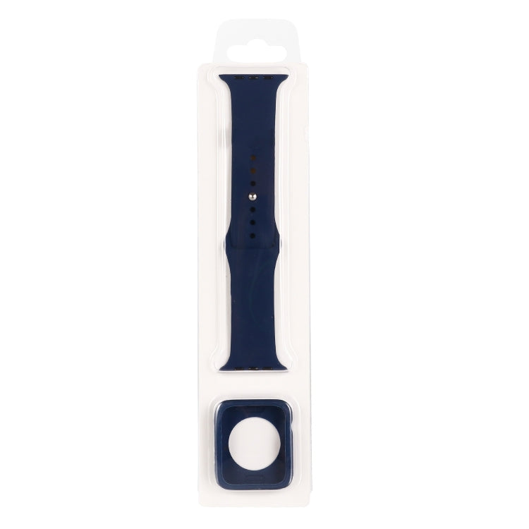 For Apple Watch Series 6 & SE & 5 & 4 40mm Silicone Watch Band + Watch Protective Case Set