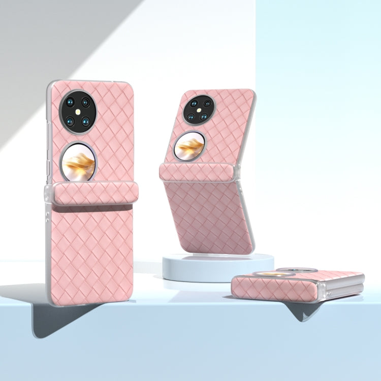 For Huawei Pocket 2 3 in 1 Woven Texture Frosted Translucent Frame PU Phone Case