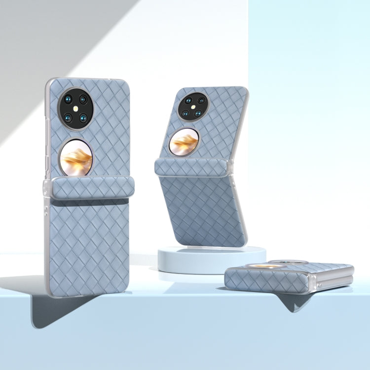 For Huawei Pocket 2 3 in 1 Woven Texture Frosted Translucent Frame PU Phone Case