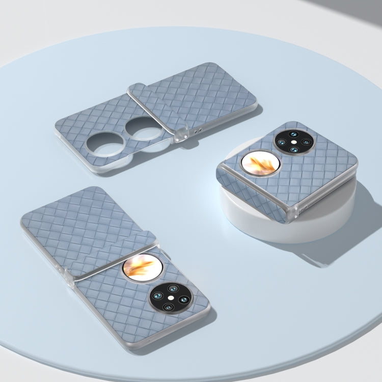 For Huawei Pocket 2 3 in 1 Woven Texture Frosted Translucent Frame PU Phone Case