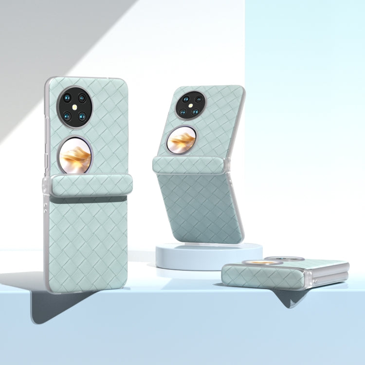 For Huawei Pocket 2 3 in 1 Woven Texture Frosted Translucent Frame PU Phone Case