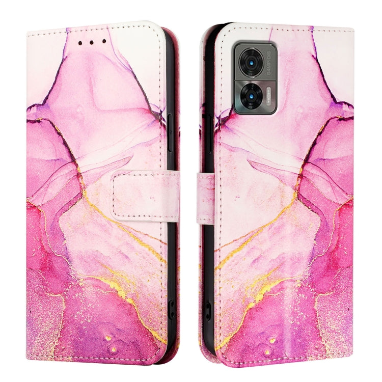For Motorola Edge 30 Neo PT003 Marble Pattern Flip Leather Phone Case