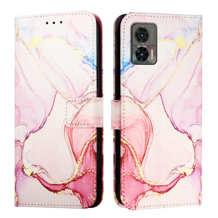 For Motorola Edge 30 Neo PT003 Marble Pattern Flip Leather Phone Case