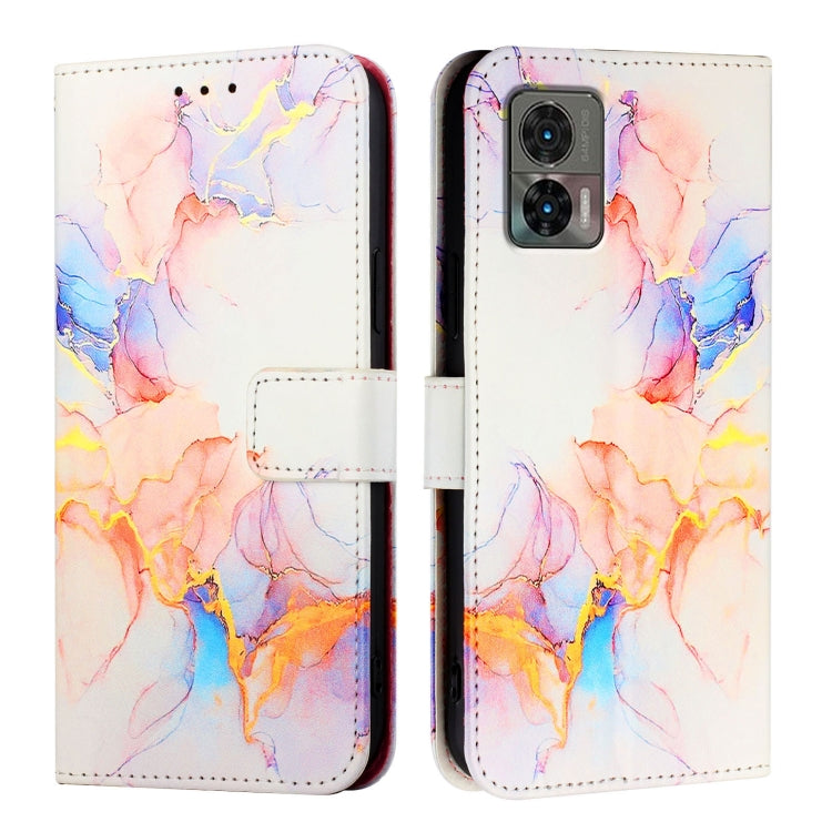 For Motorola Edge 30 Neo PT003 Marble Pattern Flip Leather Phone Case