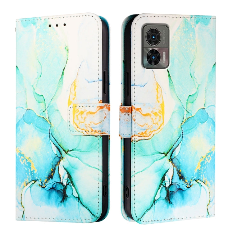 For Motorola Edge 30 Neo PT003 Marble Pattern Flip Leather Phone Case