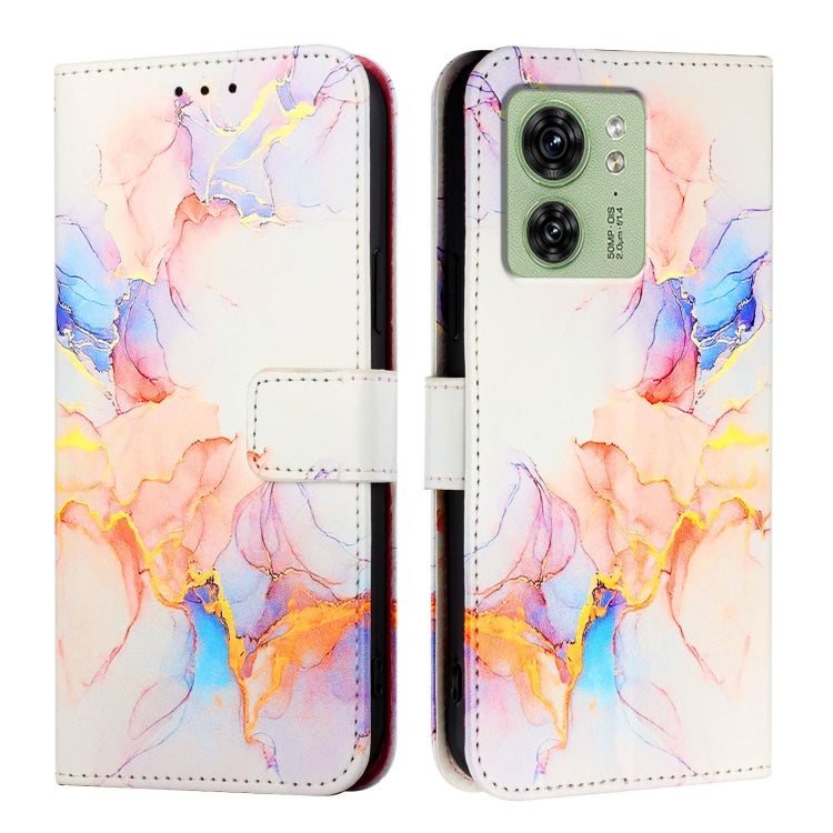 For Motorola Edge 2023 North America PT003 Marble Pattern Flip Leather Phone Case