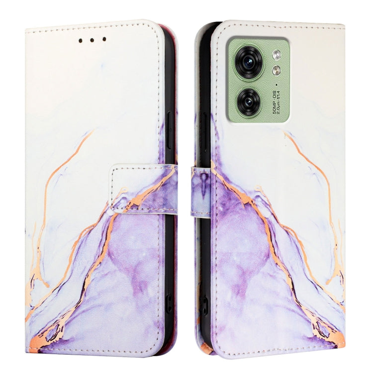 For Motorola Edge 2023 North America PT003 Marble Pattern Flip Leather Phone Case