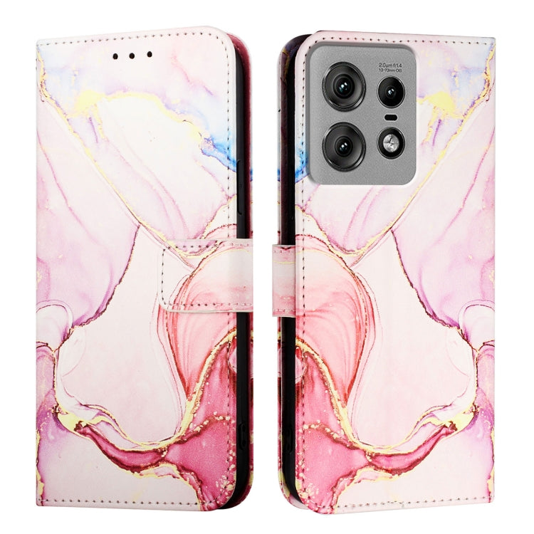 For Motorola Edge 50 Pro PT003 Marble Pattern Flip Leather Phone Case