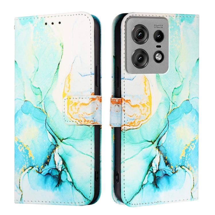 For Motorola Edge 50 Pro PT003 Marble Pattern Flip Leather Phone Case
