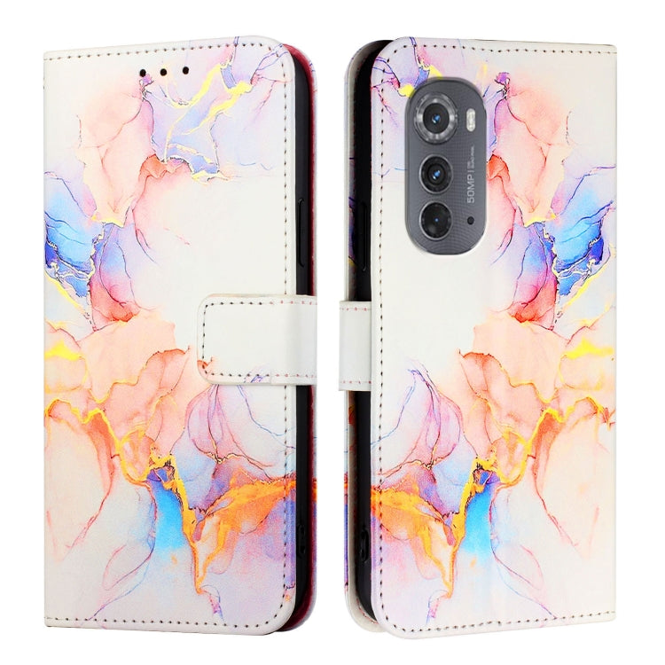 For Motorola Edge 2022 / Edge 5G UW 2022 PT003 Marble Pattern Flip Leather Phone Case