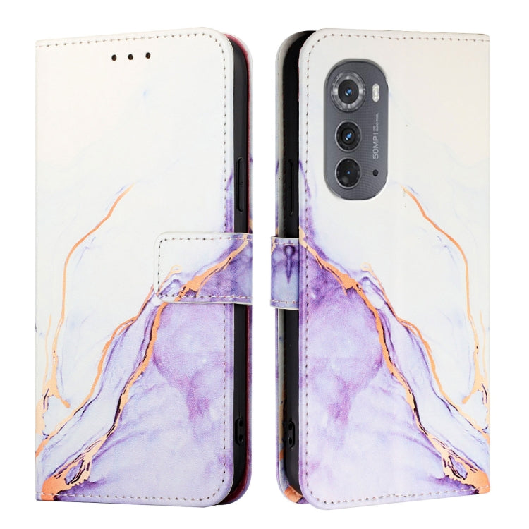 For Motorola Edge 2022 / Edge 5G UW 2022 PT003 Marble Pattern Flip Leather Phone Case