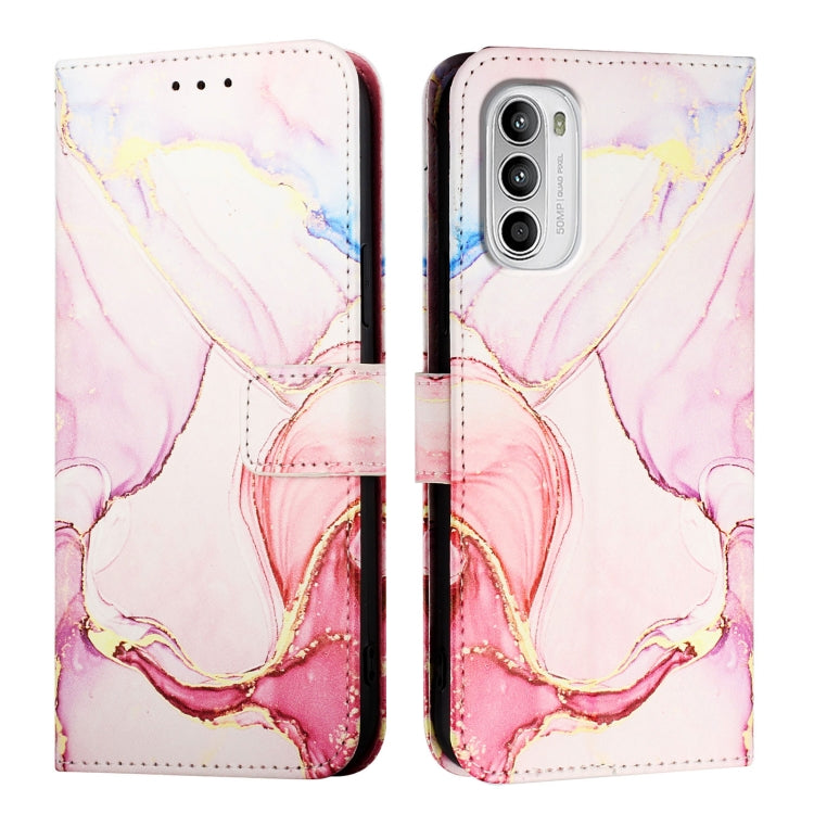 For Motorola Moto G52 / G82 / G71s PT003 Marble Pattern Flip Leather Phone Case