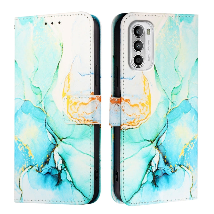 For Motorola Moto G52 / G82 / G71s PT003 Marble Pattern Flip Leather Phone Case