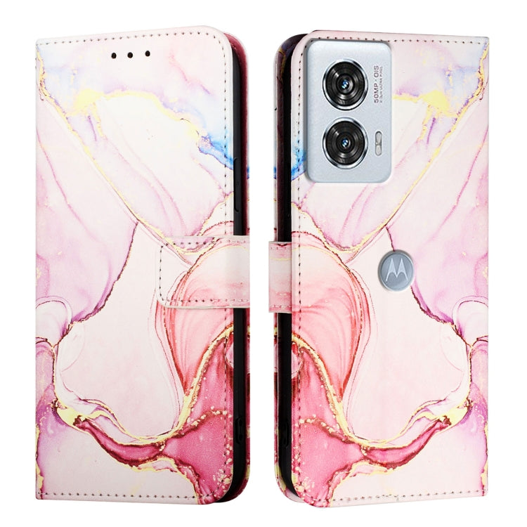 For Motorola Edge 50 Fusion PT003 Marble Pattern Flip Leather Phone Case