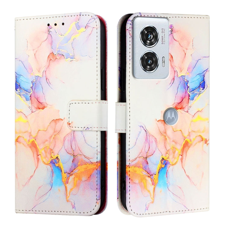 For Motorola Edge 50 Fusion PT003 Marble Pattern Flip Leather Phone Case