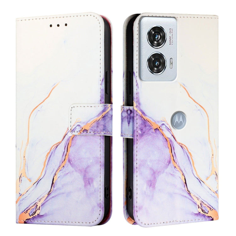 For Motorola Edge 50 Fusion PT003 Marble Pattern Flip Leather Phone Case