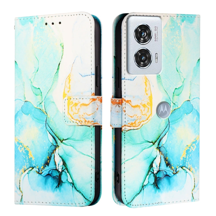 For Motorola Edge 50 Fusion PT003 Marble Pattern Flip Leather Phone Case