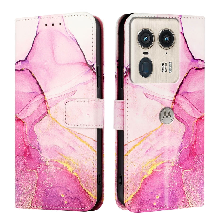 For Motorola Edge 50 Ultra PT003 Marble Pattern Flip Leather Phone Case
