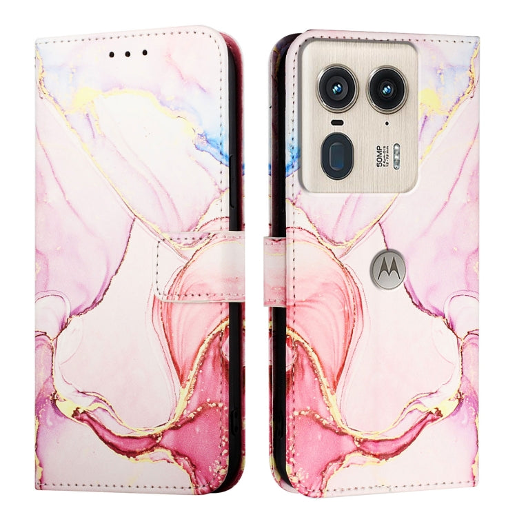 For Motorola Edge 50 Ultra PT003 Marble Pattern Flip Leather Phone Case