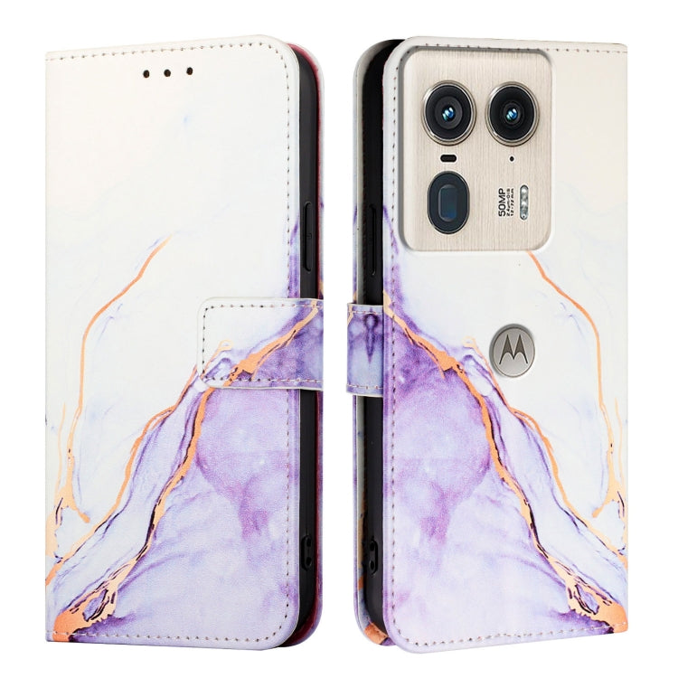 For Motorola Edge 50 Ultra PT003 Marble Pattern Flip Leather Phone Case