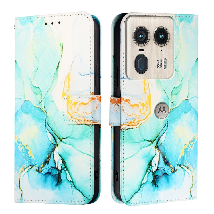 For Motorola Edge 50 Ultra PT003 Marble Pattern Flip Leather Phone Case