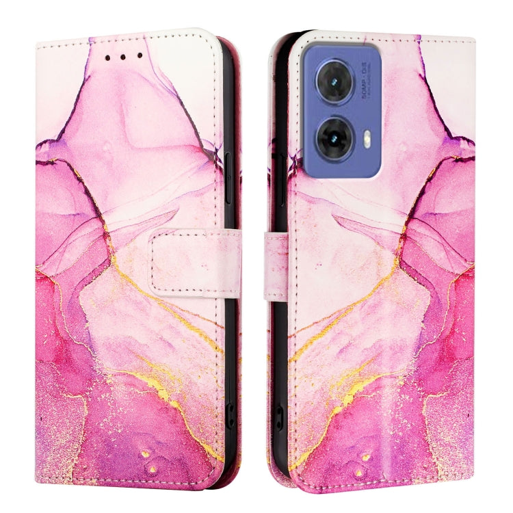 For Motorola Moto G85 PT003 Marble Pattern Flip Leather Phone Case