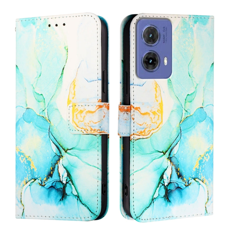 For Motorola Moto G85 PT003 Marble Pattern Flip Leather Phone Case