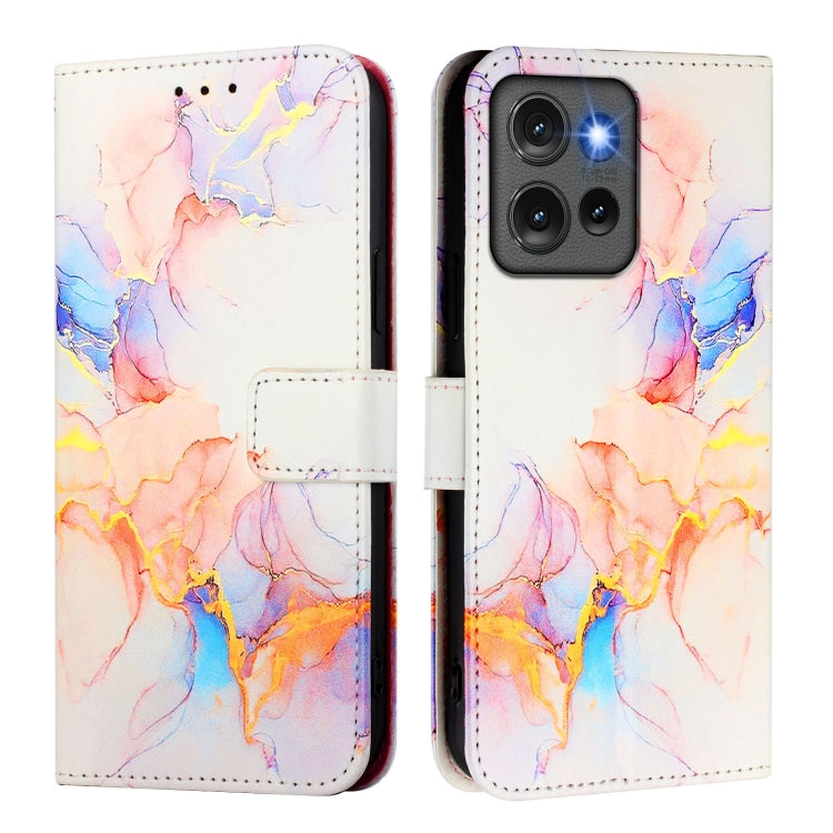 For Motorola Edge 50 5G Global PT003 Marble Pattern Flip Leather Phone Case