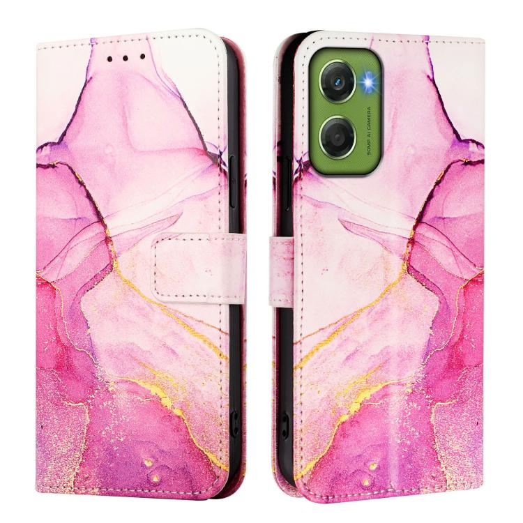 For Motorola Moto G06 4G PT003 Marble Pattern Flip Leather Phone Case